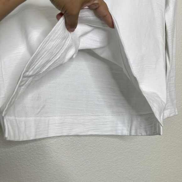 Talbots Sweatshirt XS Small Cozy Crush White Striped 1/4 Zip Pullover UPF 50 - Picture 6 of 11